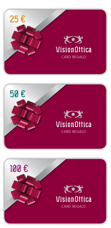 Buono regalo da 25, 50 o 100 Euro. Card Regalo Vision Ottica Freddio
