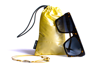 Idea regalo astuccio morbido giallo per riporre occhiali e piccoli oggetti - Ottica Freddio