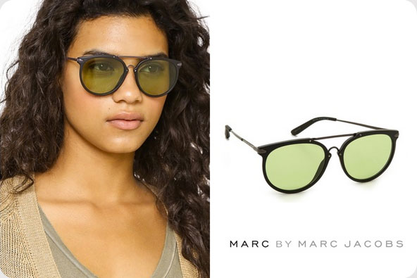 Grandi occhiali da sole lenti colore verde Marc by Marc Jacobs